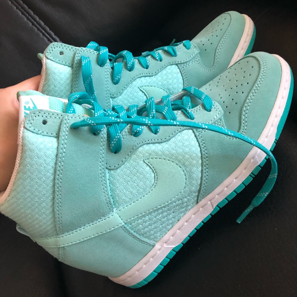 Nike Dunk Dunks Sky Hi High Women 6.5 Nwob Tiffany Blue Artisan Teal Retro White